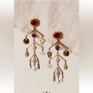 free people maxy charm dangle Gold Earrings in bohemian